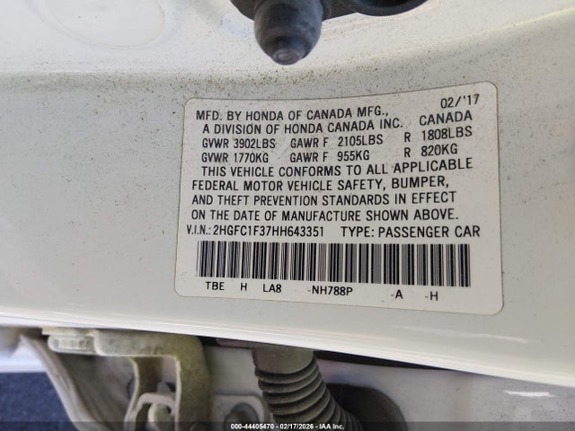 2HGFC1F37HH643351 Honda Civic Ex-t