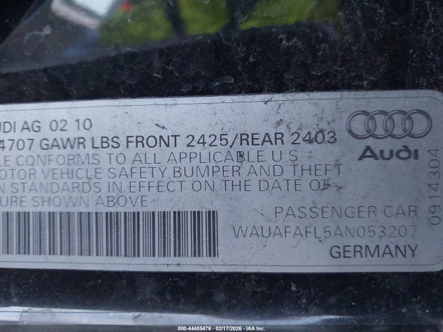 2010 AUDI A4 WAUAFAFL5AN053207 Photo 8