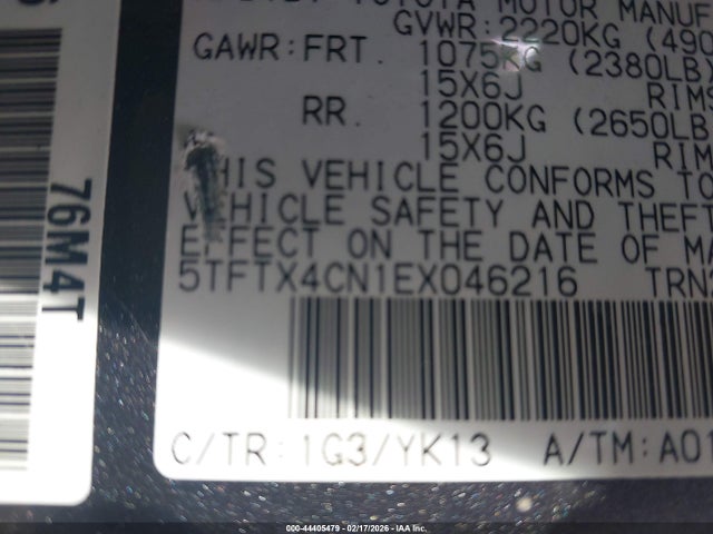5TFTX4CN1EX046216 Toyota Tacoma