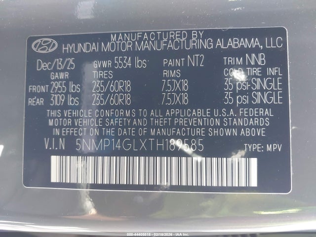 Hyundai Santa Fe Se 2026 5NMP14GLXTH189585 Image 9