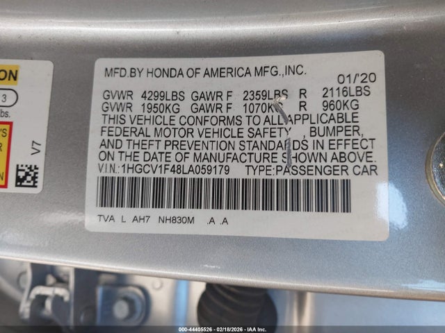1HGCV1F48LA059179 Honda ACCORD EX