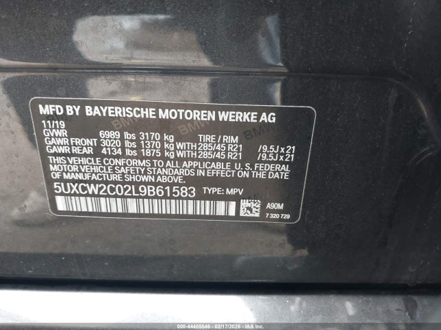 BMW X7 Xdrive40i 2020 5UXCW2C02L9B61583 Image 9