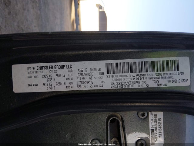 Aukcja sprzedaży 2012 Ram 3500 Laramie, vin: 3C63D3ML9CG310789, numer aukcji: 44405571