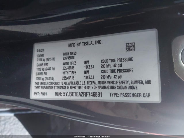 2024 TESLA MODEL 3 5YJ3E1EA2RF746891 Photo 8