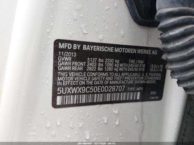 2014 Bmw X3 Xdrive28i მანქანა იყიდება აუქციონზე, vin: 5UXWX9C50E0D28707, აუქციონის ნომერი: 44405607
