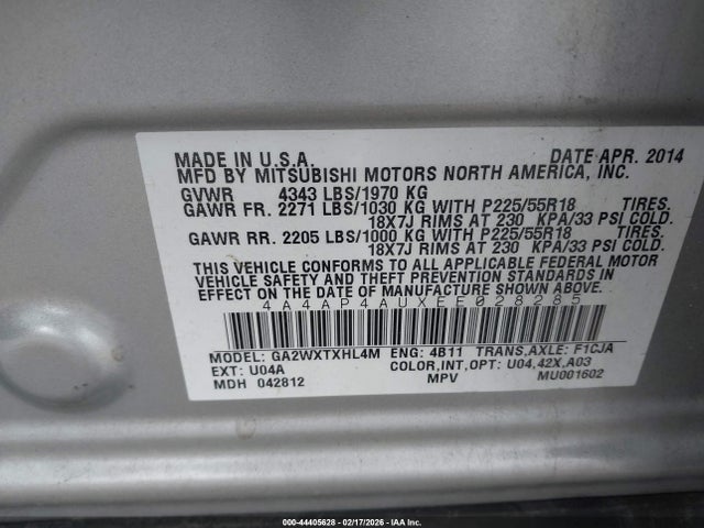 2014 MITSUBISHI OUTLANDER SPORT 4A4AP4AUXEE028285 Photo 8