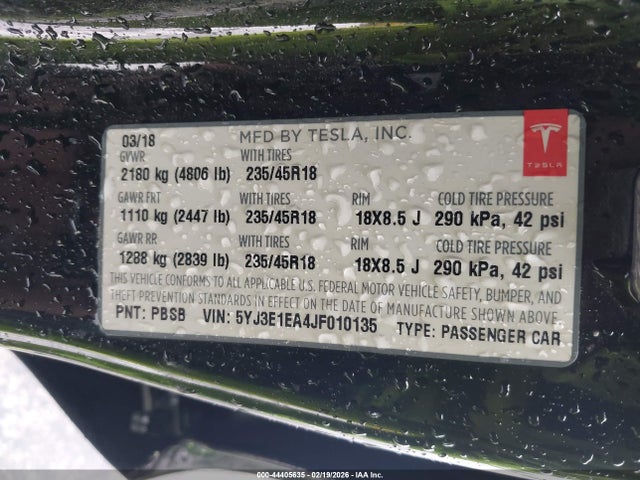 2018 TESLA MODEL 3 5YJ3E1EA4JF010135 Photo 8