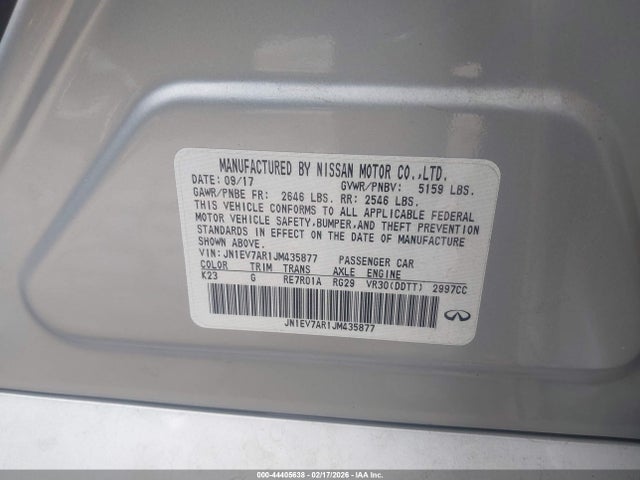JN1EV7AR1JM435877 Infiniti Q50 3.0t Luxe