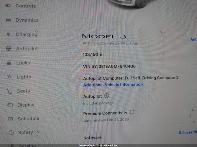 Aukcja sprzedaży 2021 Tesla Model 3 Standard Range Plus Rear-wheel Drive, vin: 5YJ3E1EA0MF940408, numer aukcji: 44405649