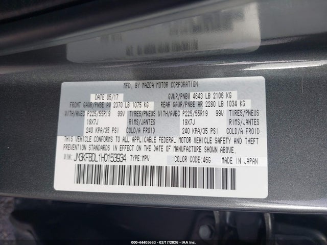 JM3KFBDL1H0153934 Mazda Cx-5 Grand Touring