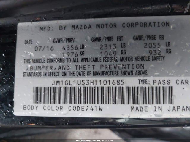 JM1GL1U53H1101685 Mazda Mazda6 Sport