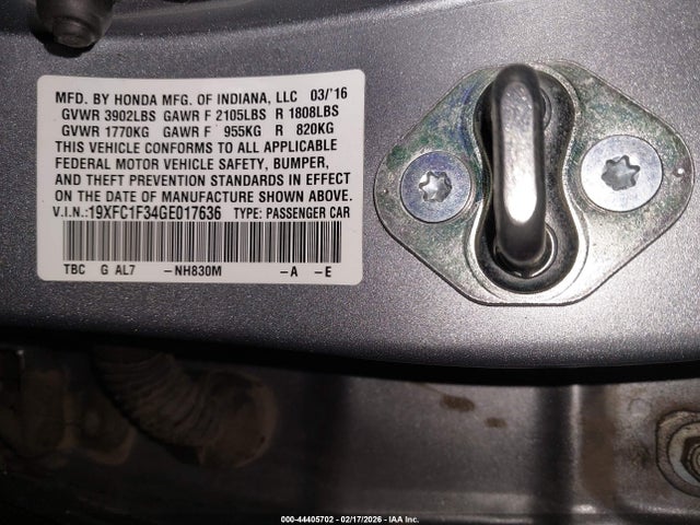 19XFC1F34GE017636 Honda Civic Ex-t
