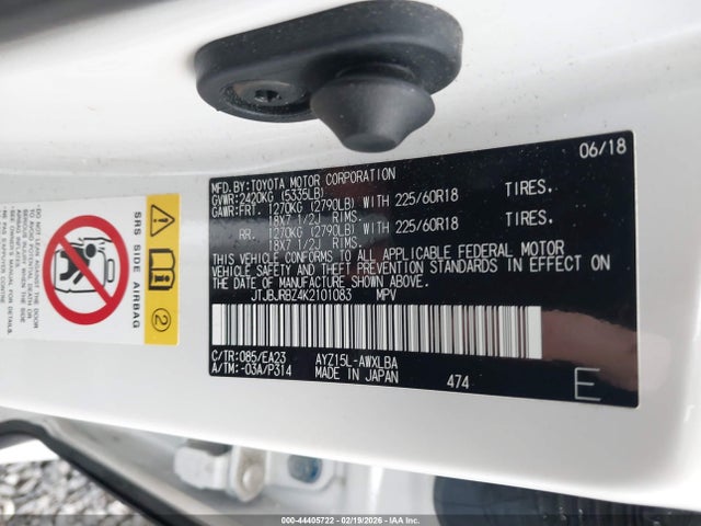 JTJBJRBZ4K2101083 Lexus NX 300H
