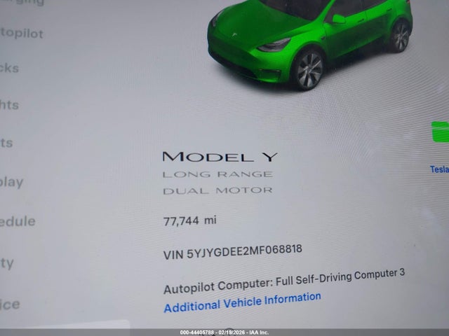 2021 TESLA MODEL Y 5YJYGDEE2MF068818 Photo 6