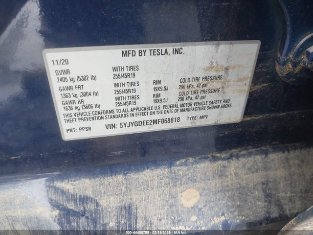 2021 TESLA MODEL Y 5YJYGDEE2MF068818 Photo 8