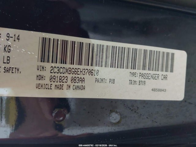 Dodge Charger Se 2014 2C3CDXBG6EH370610 Image 9