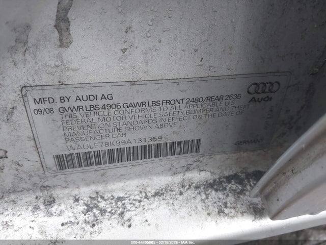 2009 AUDI A4 WAULF78K99A131359 Photo 8