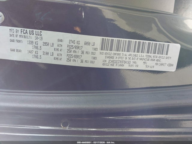 2C4RDGEG7KR784163 Dodge Grand Caravan Gt