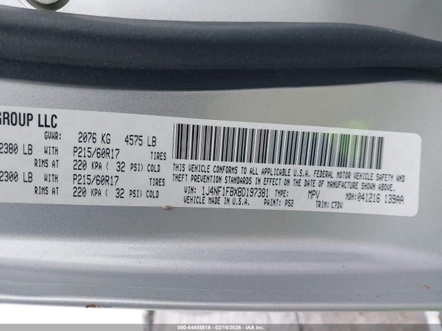 2011 JEEP COMPASS 1J4NF1FBXBD197381 Photo 8