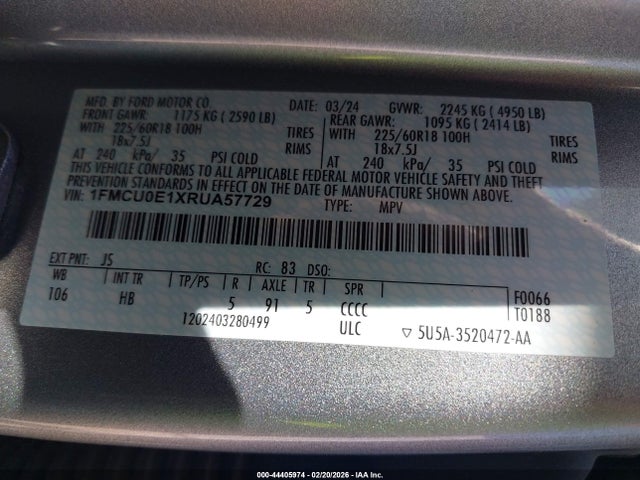 2024 FORD ESCAPE 1FMCU0E1XRUA57729 Photo 8