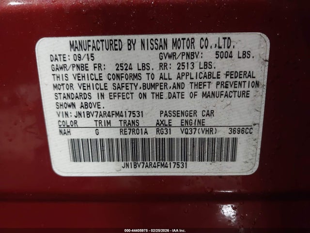 2015 INFINITI Q50 JN1BV7AR4FM417531 Photo 8