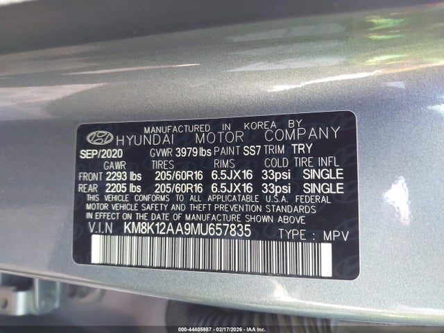 2021 HYUNDAI KONA KM8K12AA9MU657835 Photo 8