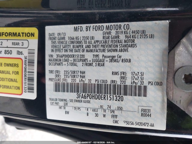 2014 FORD FUSION 3FA6P0HD0ER151320 Photo 8