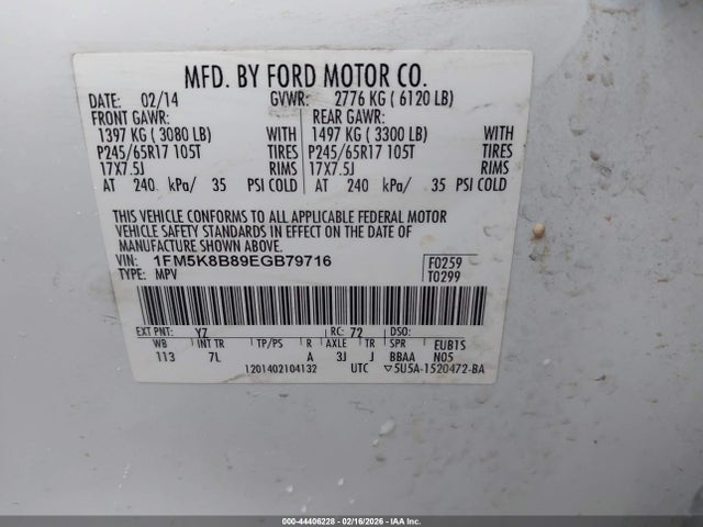 Ford Explorer 2014 1FM5K8B89EGB79716 Image 9