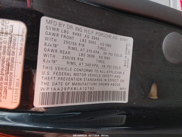 2008 PORSCHE CAYENNE WP1AA29PX8LA12792 Photo 8