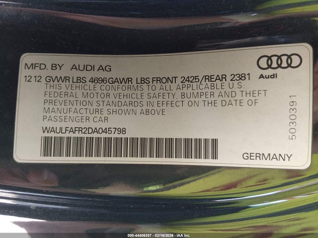 2013 AUDI A5 WAULFAFR2DA045798 Photo 8