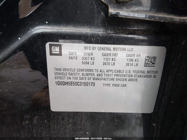 2012 CADILLAC CTS 1G6DH5E58C0150179 Photo 8