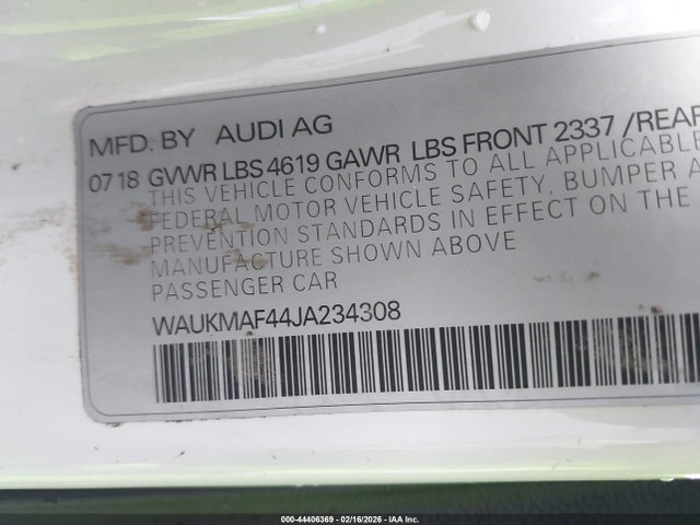 WAUKMAF44JA234308 Audi A4 2.0t Tech Ultra Premium/2.0t Ultra Premium