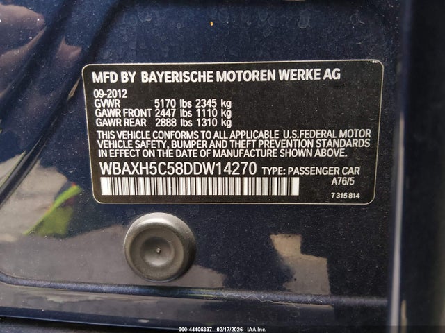 2013 BMW 528I WBAXH5C58DDW14270 Photo 8