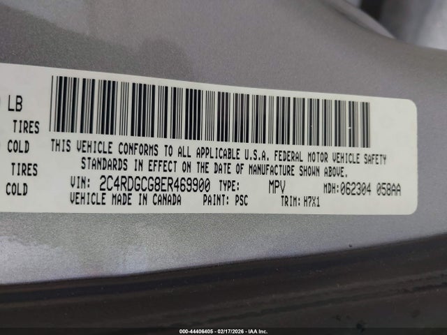 2C4RDGCG8ER469900 Dodge Grand Caravan Sxt
