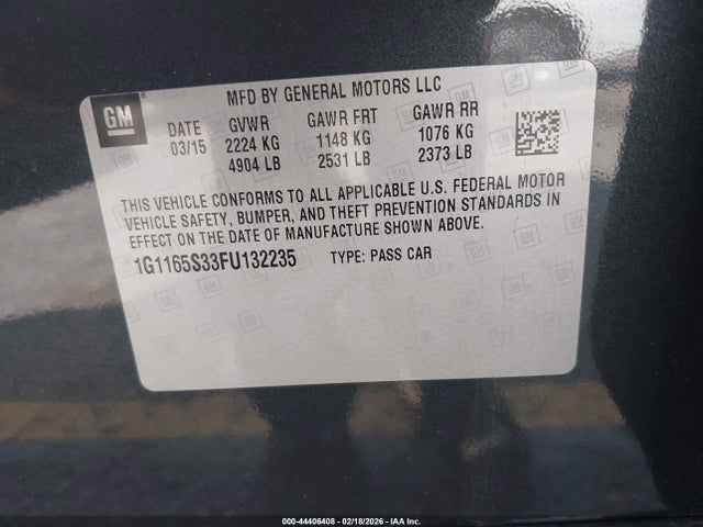 1G1165S33FU132235 Chevrolet IMPALA 2LZ