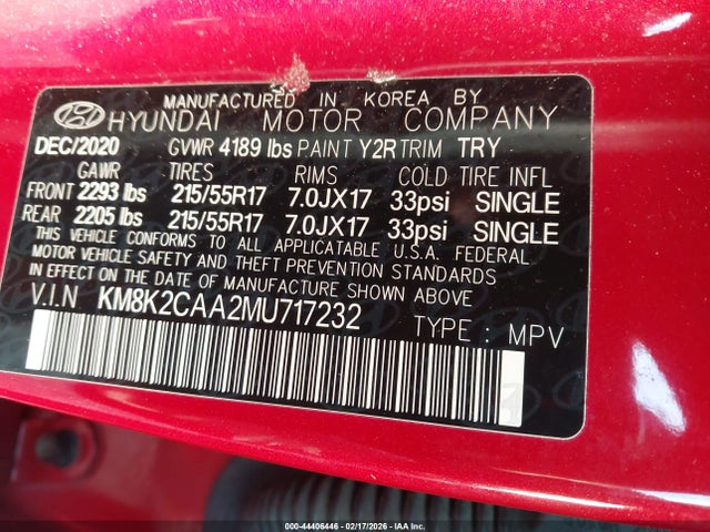 Hyundai Kona Sel 2021 KM8K2CAA2MU717232 Image 9
