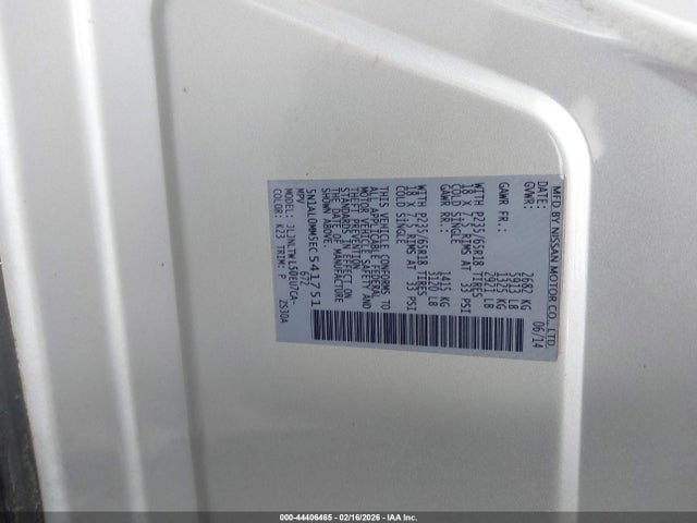 5N1AL0MM5EC541751 Infiniti QX60