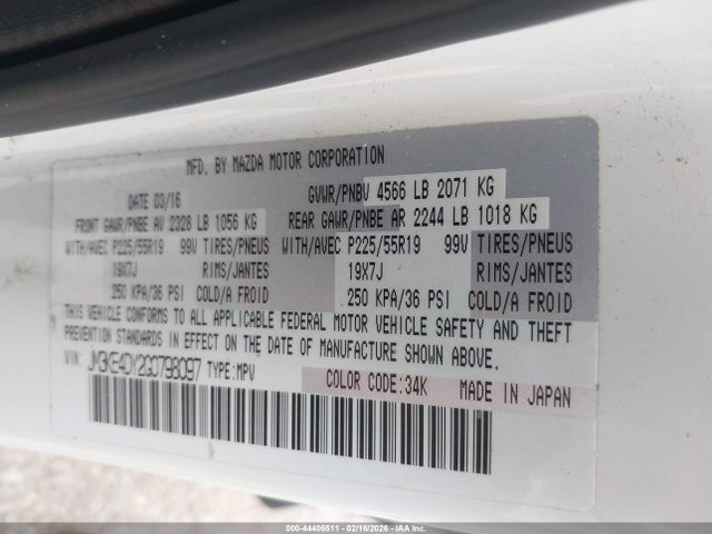 JM3KE4DY2G0798097 Mazda Cx-5 Grand Touring