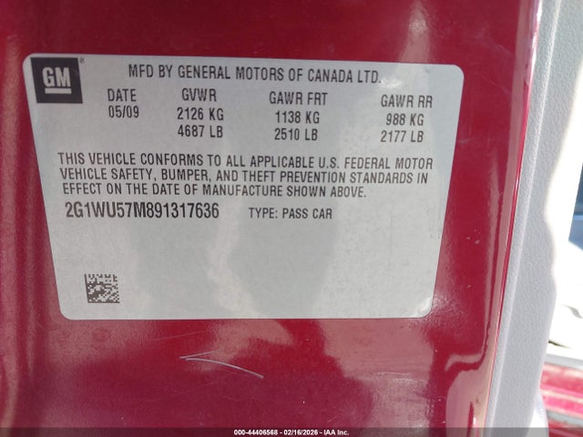 2009 CHEVROLET IMPALA 2G1WU57M891317636 Photo 8