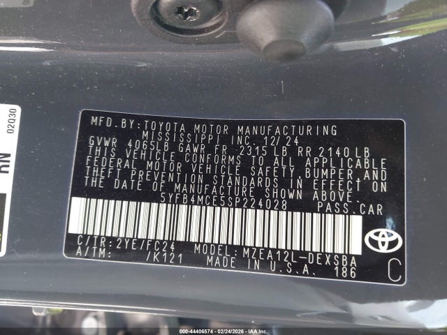 2025 TOYOTA COROLLA 5YFB4MCE5SP224028 Photo 8