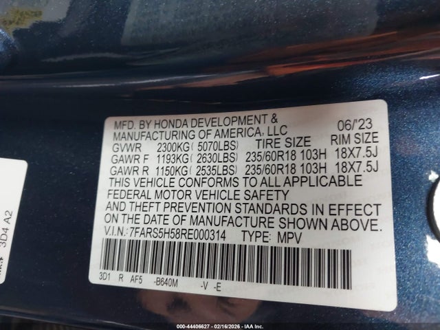 7FARS5H58RE000314 Honda Cr-v Hybrid Sport