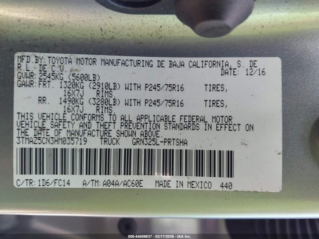 Toyota Tacoma Sr5 V6 2017 3TMAZ5CN3HM035719 Image 9