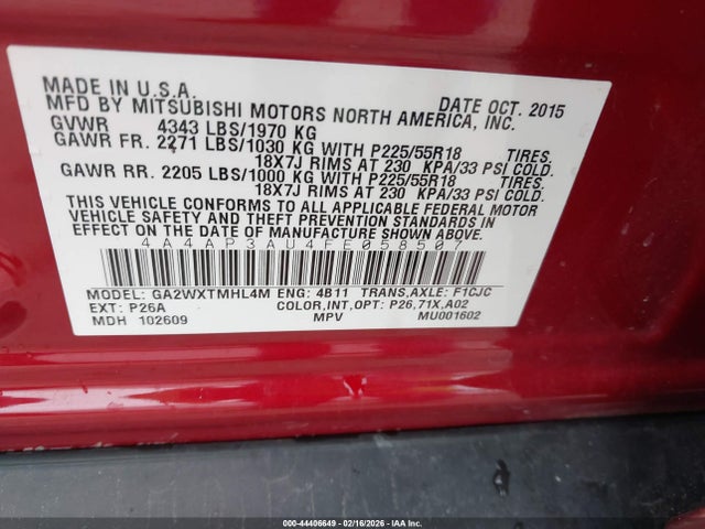 2015 MITSUBISHI OUTLANDER SPORT 4A4AP3AU4FE058507 Photo 8