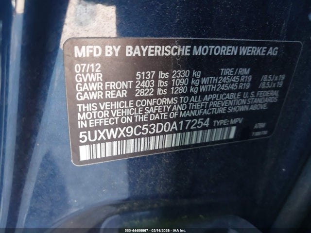 2013 BMW X3 5UXWX9C53D0A17254 Photo 8