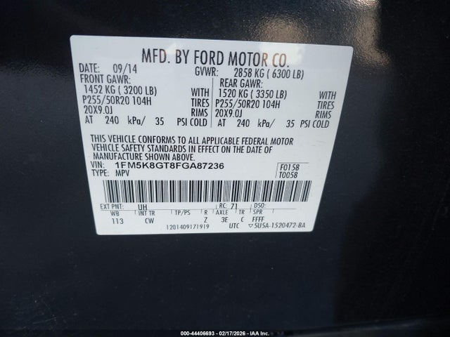 1FM5K8GT8FGA87236 Ford EXPLORER SPORT