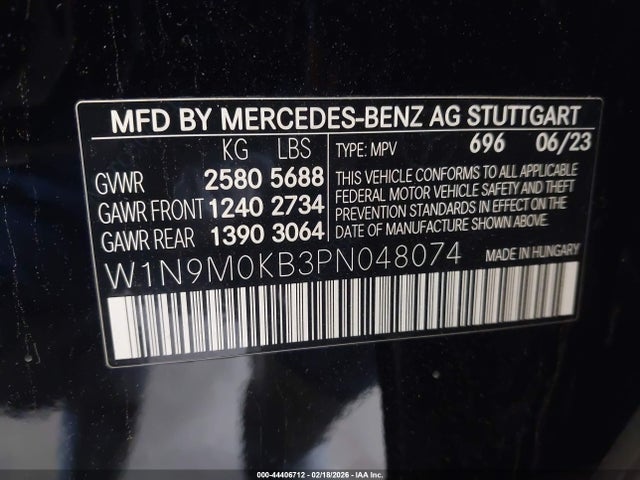 W1N9M0KB3PN048074 Mercedes-Benz Eqb 300 Suv 4matic