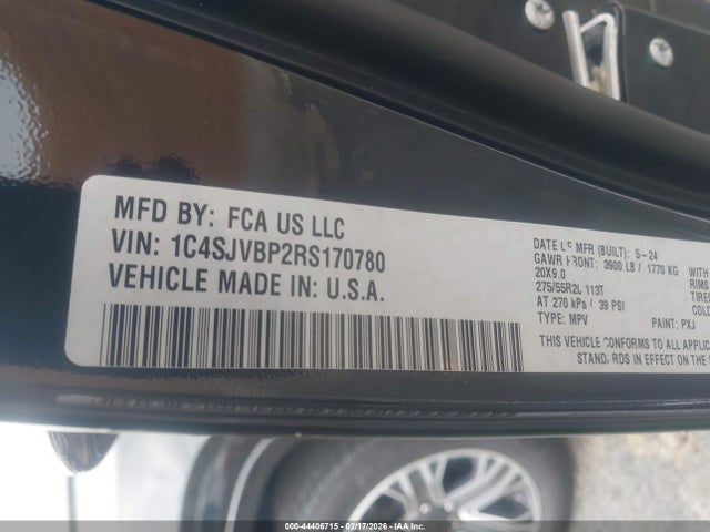 1C4SJVBP2RS170780 Jeep Wagoneer Series Ii 4x4