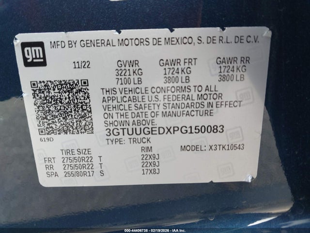 3GTUUGEDXPG150083 GMC Sierra 1500 4wd Short Box Denali