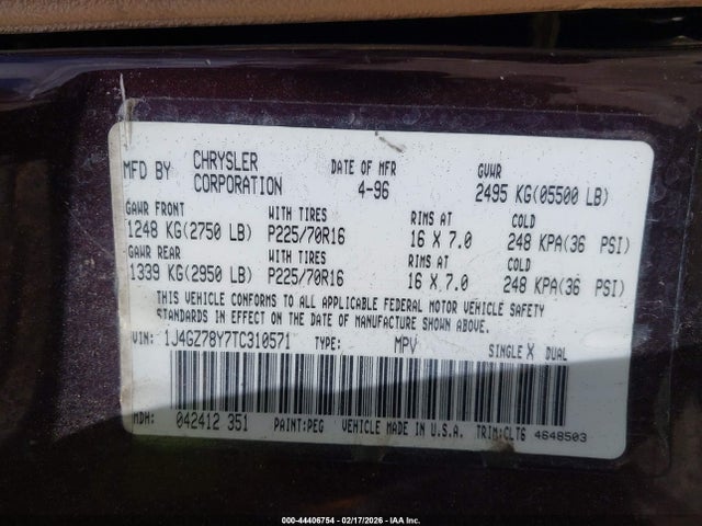 1996 JEEP GRAND CHEROKEE 1J4GZ78Y7TC310571 Photo 8