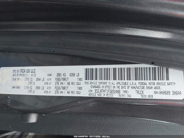 3C6JR7AT1FG652486 RAM 1500 Tradesman
